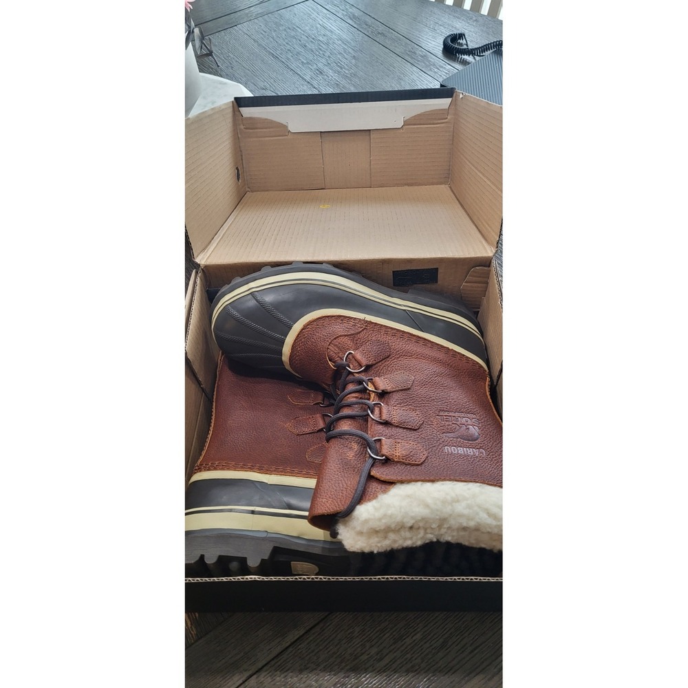 Sorel Caribou Men's Waterproof Winter Boots Size 9 Tobacco Brown Rated -40F New - Picture 15 of 16